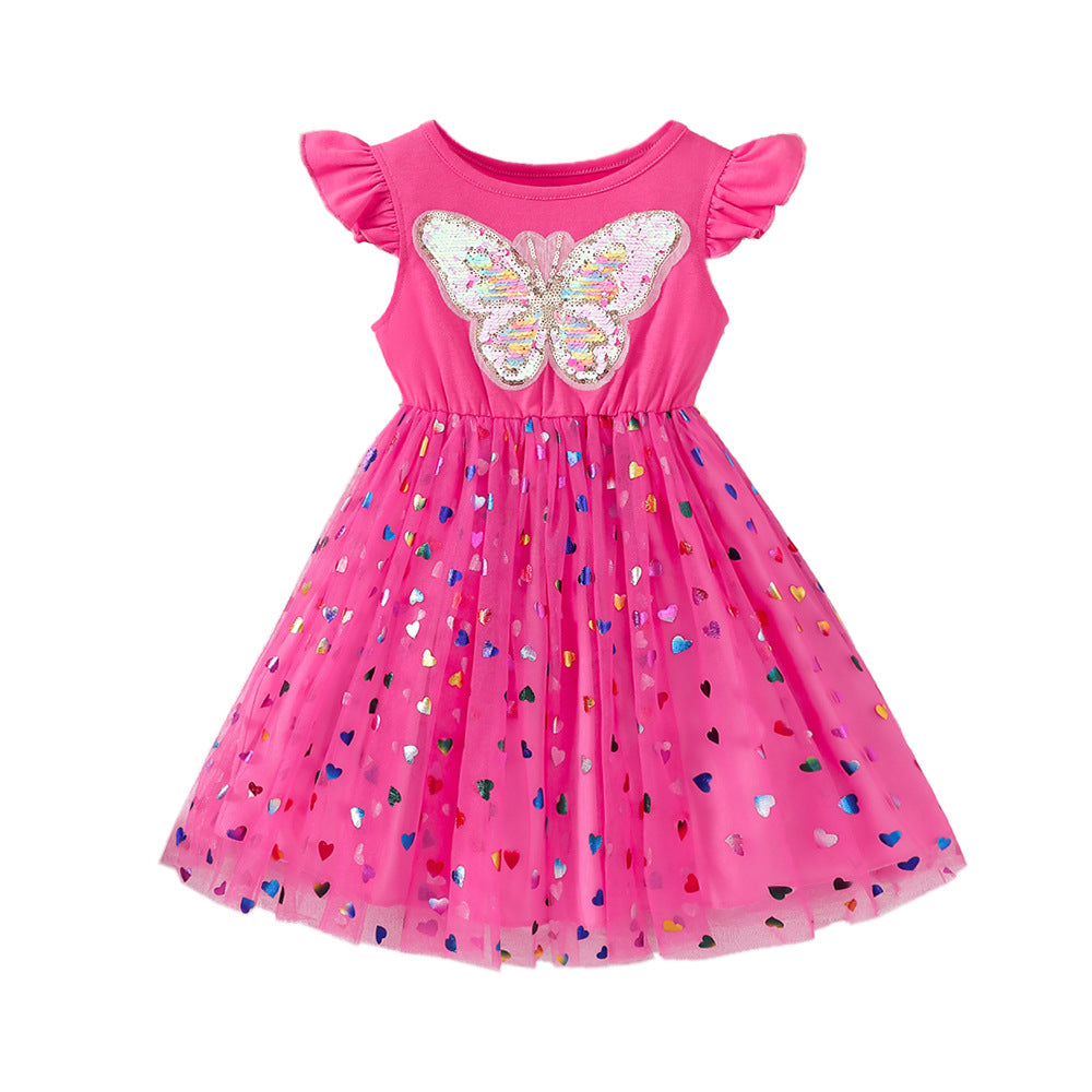 Designer Pink Butterfly Party Dress