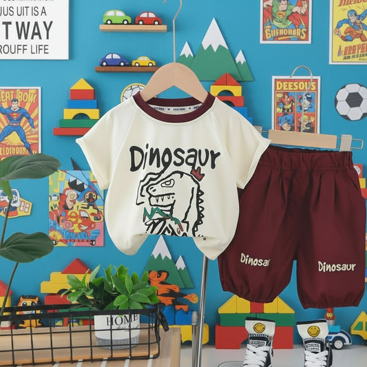 Maroon Dinoo Short Set