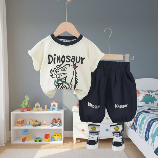 Blue Dinoo Short Set
