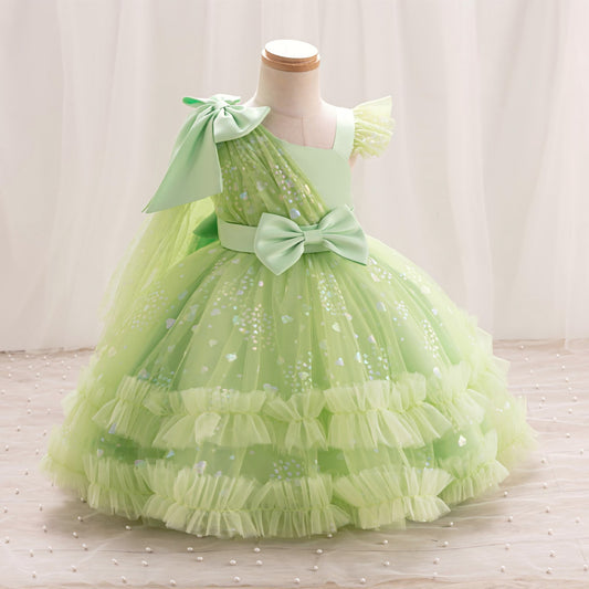 Green Twirl Glam Dress