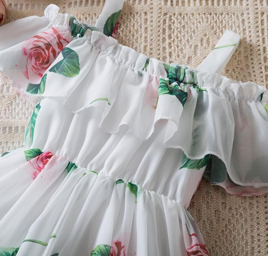 Soft White Floral Dress