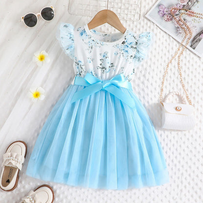 Cyan Dress with Modern Flair