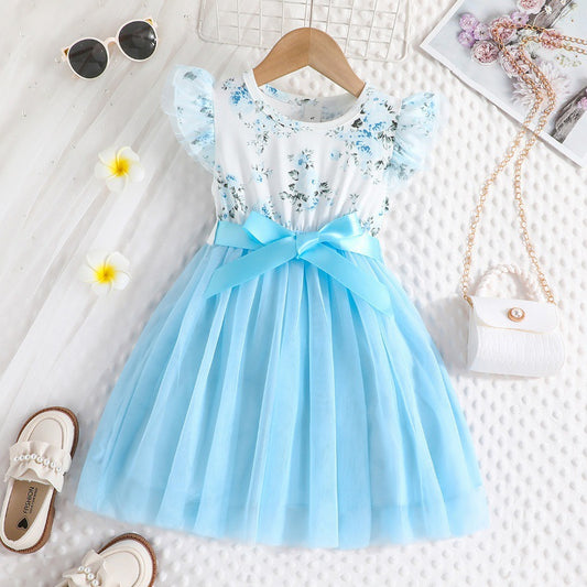 Cyan Dress with Modern Flair