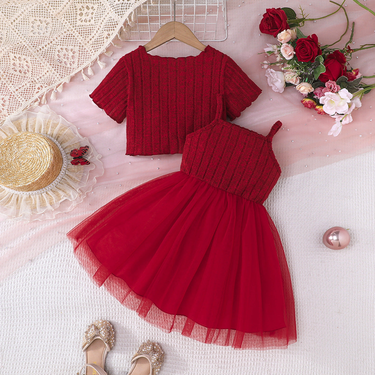 Classic Red Dress Set