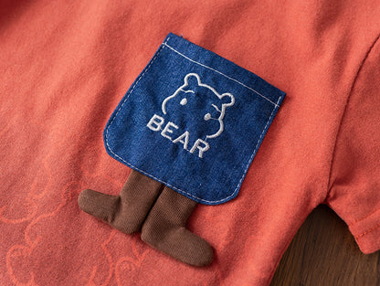 Classic Denim Short Set - Red