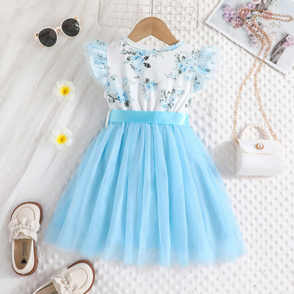 Cyan Dress with Modern Flair
