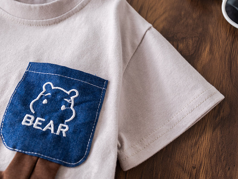 Classic Denim Short Set - White