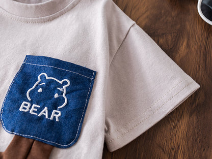 Classic Denim Short Set - White