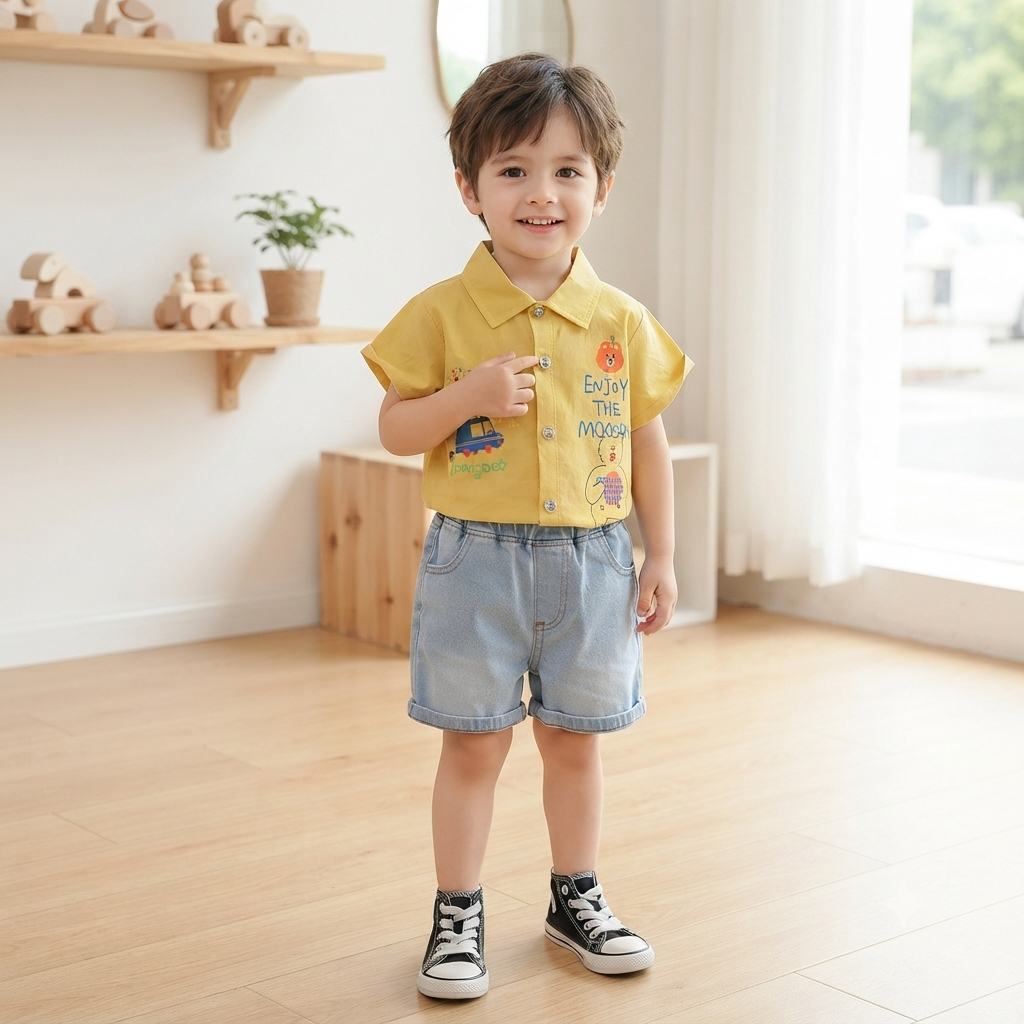 Yellow Jaami Short Set