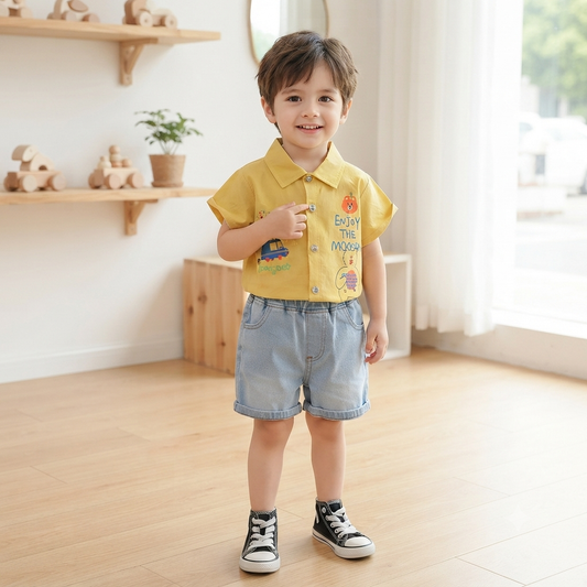 Yellow Jaami Short Set