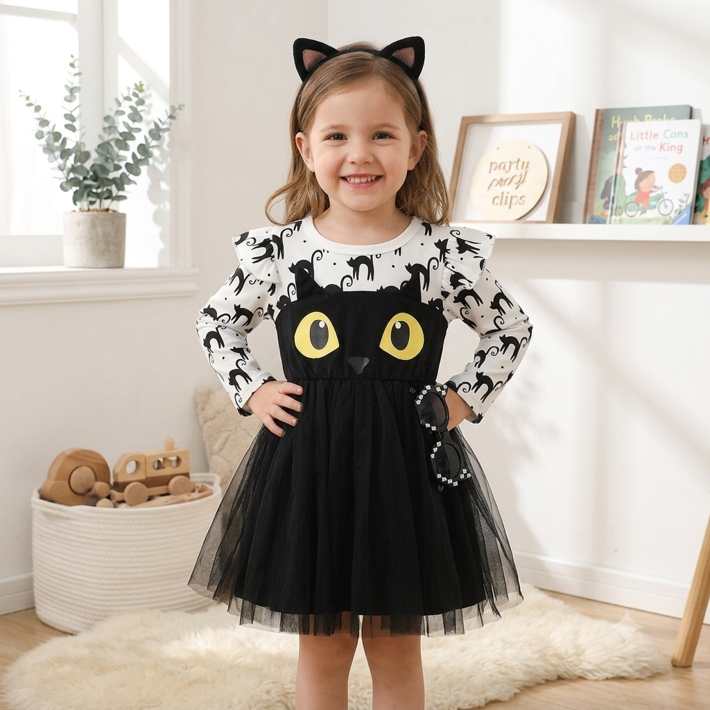Meow! Girls Cat Dress