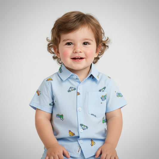 Blue Tiny Transport Shirt