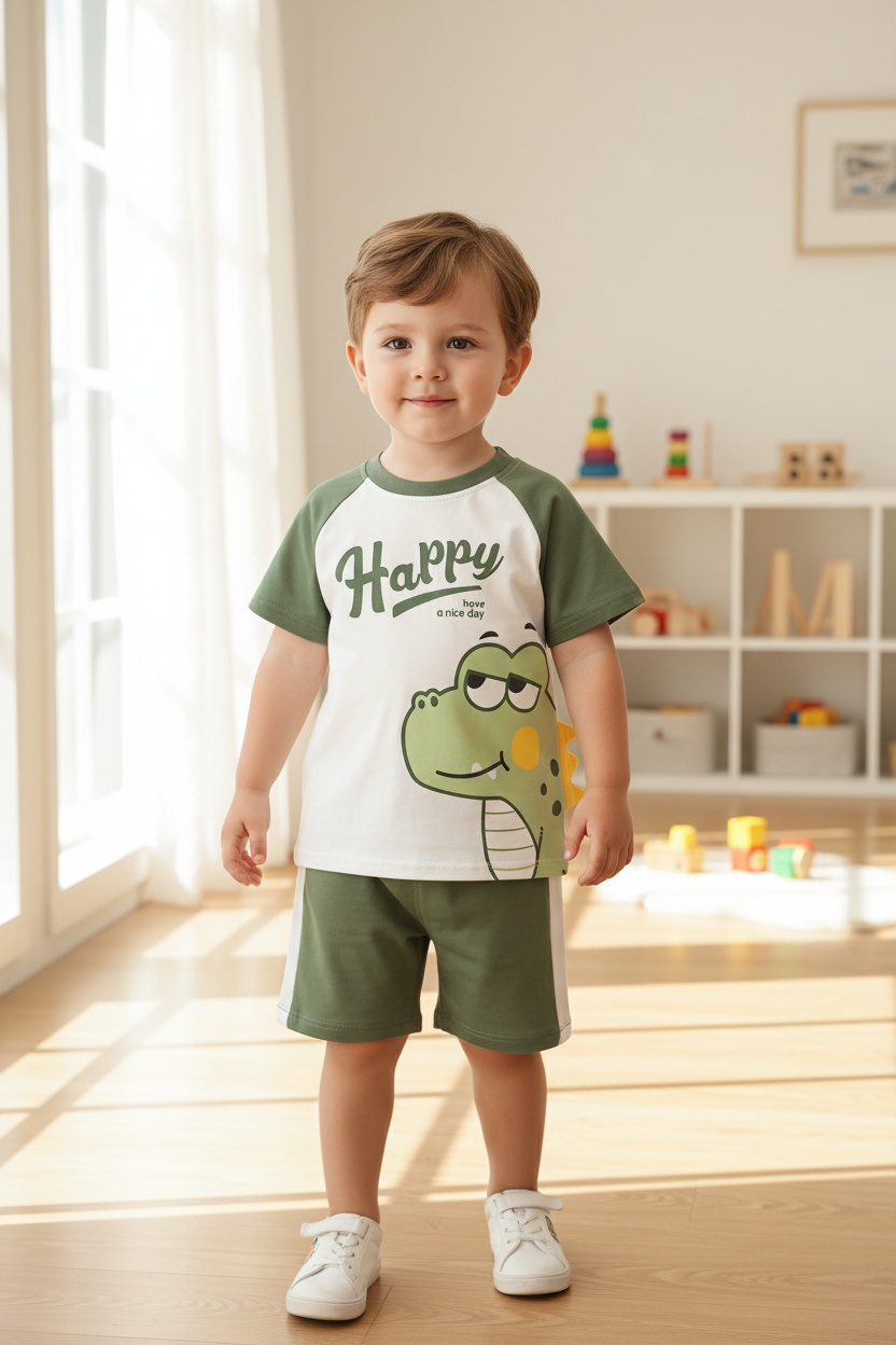 Green Happy Baby Outfit Combo