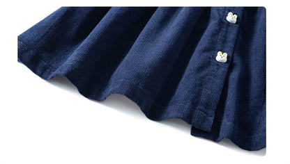 Denim Overdress with White Top Set