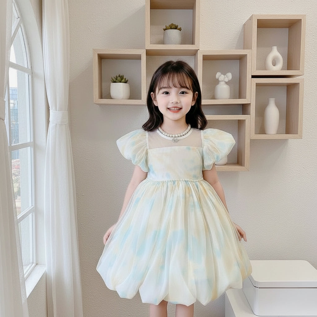 Golden Pearl Net Frock