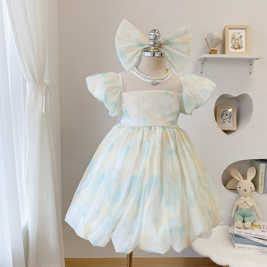 Golden Pearl Net Frock