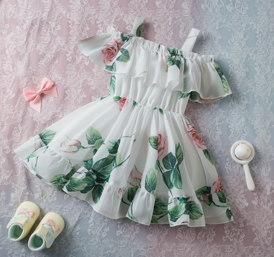 Soft White Floral Dress