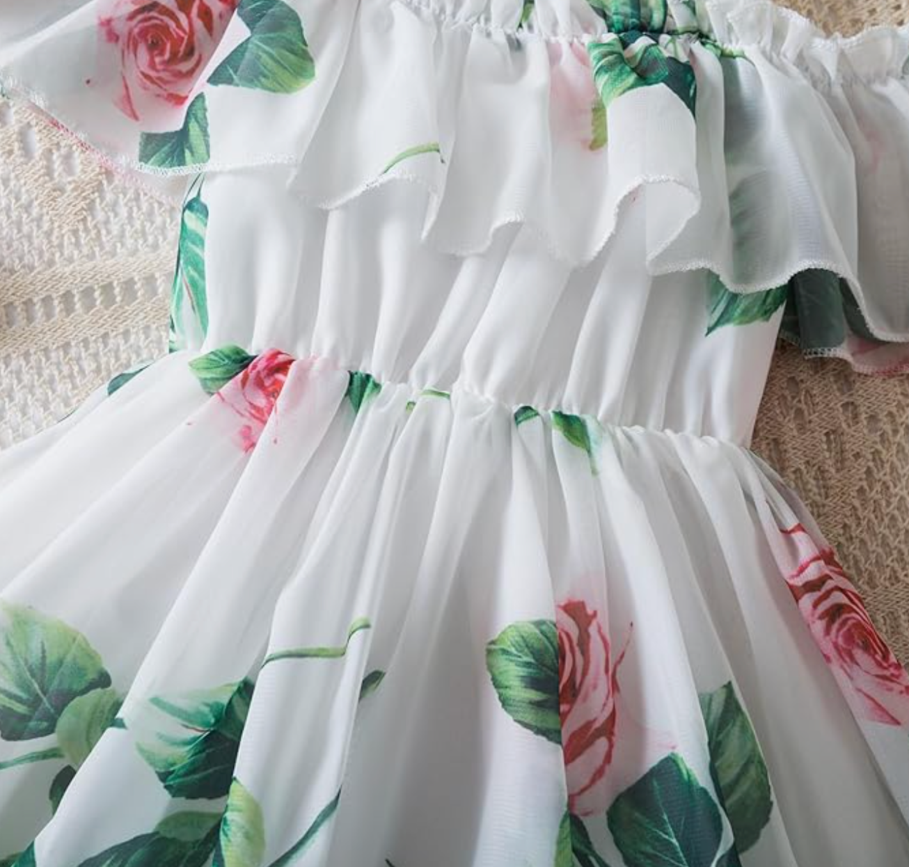 Soft White Floral Dress