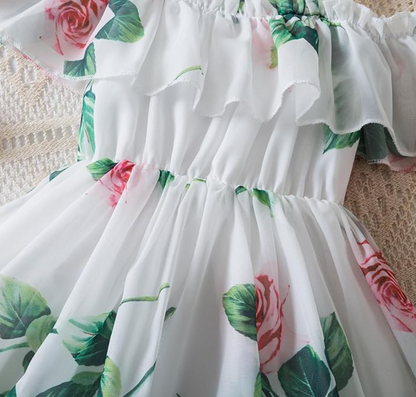 Soft White Floral Dress